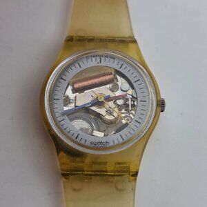 Swatch Watch Little Jelly LK103 Ladies TRANSPARENT Working Vintage 1986